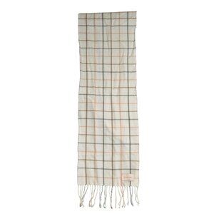 Calvin Klein Plaid Scarf With Fringes - 100% Acrylic Cozy & Stylish Accessory